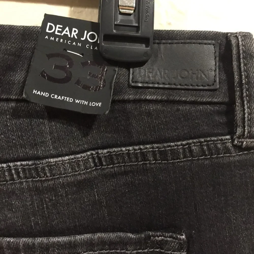 Dear John Joy Rich Comfort Skinny 33 Black Jeans Python Stripe